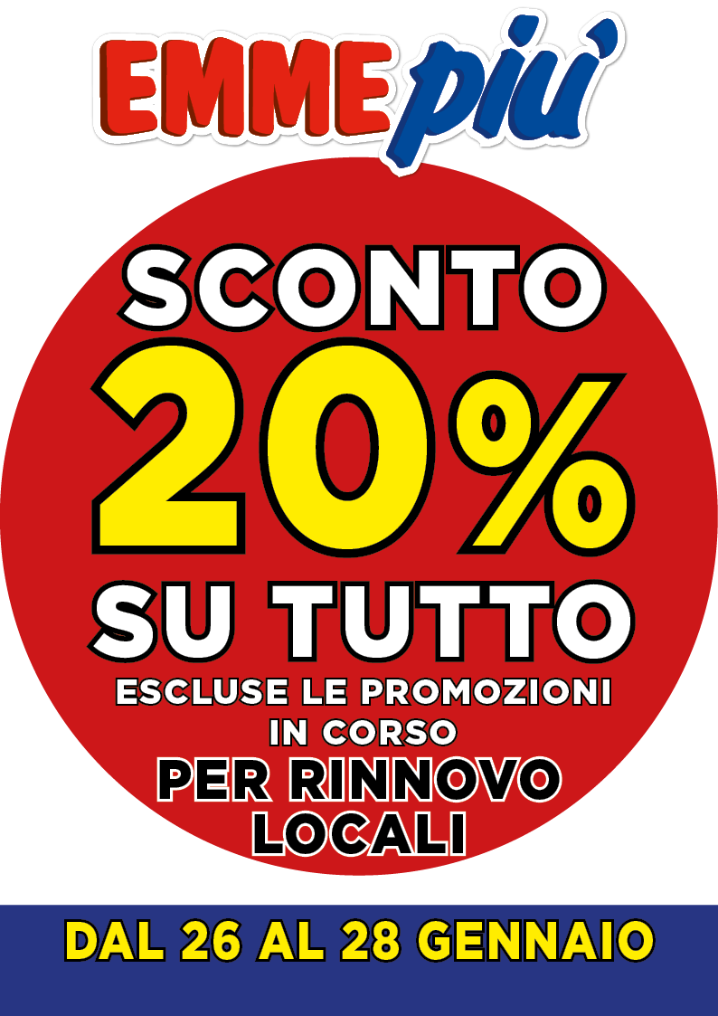 a FIUMICINO SCONTO 20% SU TUTTO!